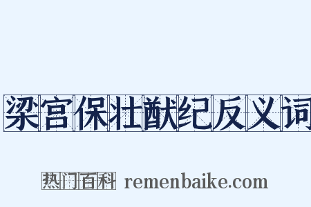 梁宫保壮猷纪反义词是什么意思的图片